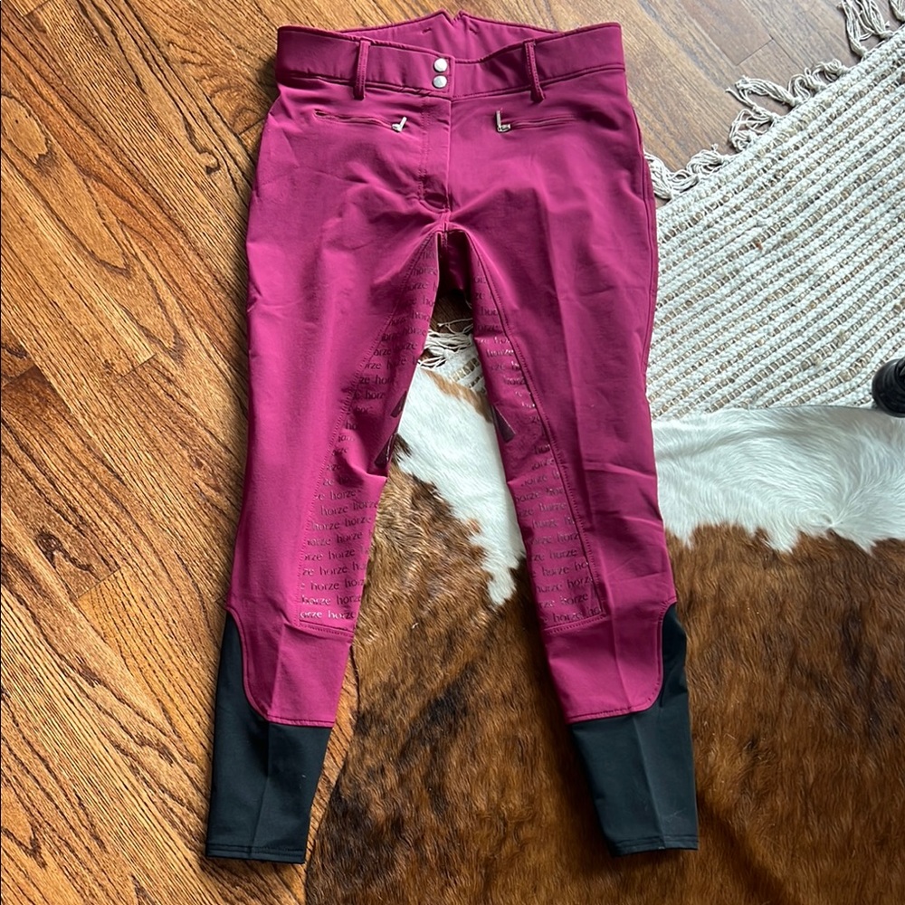 Burgundy and Black Riding Pants